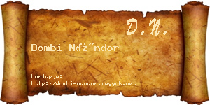 Dombi Nándor névjegykártya